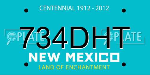 734DHT New Mexico License Plate