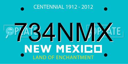 734NMX New Mexico License Plate