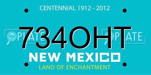 734OHT New Mexico License Plate