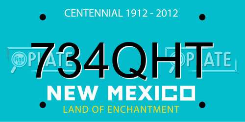 734QHT New Mexico License Plate