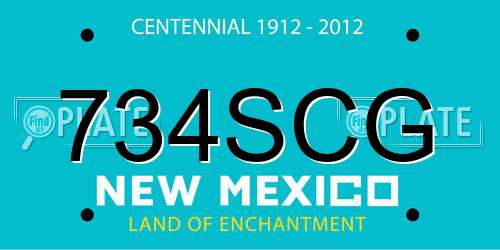 734SCG New Mexico License Plate