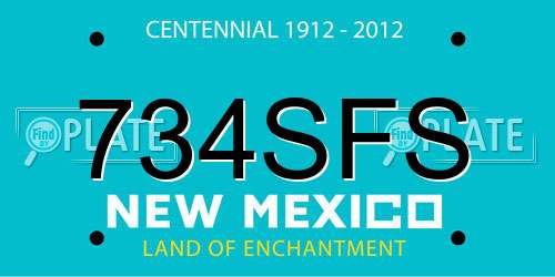 734SFS New Mexico License Plate