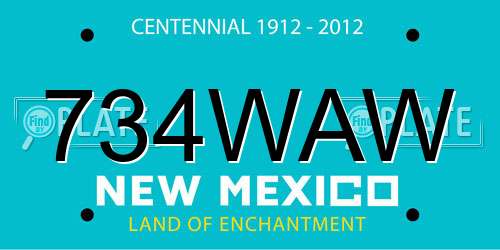 734WAW New Mexico License Plate