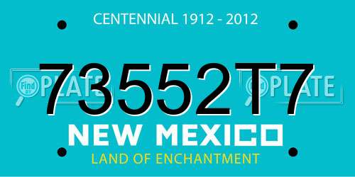 73552T7 New Mexico License Plate
