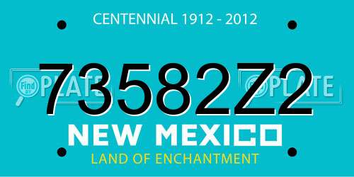 73582Z2 New Mexico License Plate