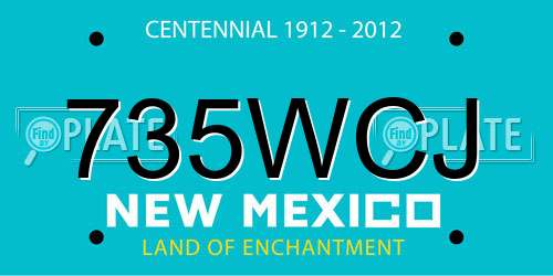 735WCJ New Mexico License Plate