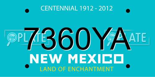 7360YA New Mexico License Plate