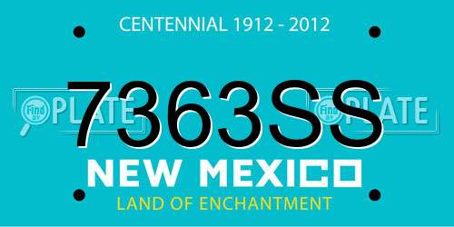 7363SS New Mexico License Plate