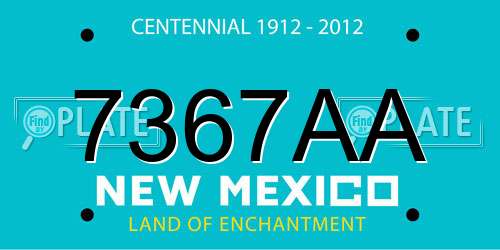 7367AA New Mexico License Plate