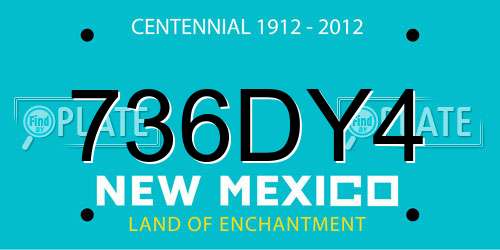 736DY4 New Mexico License Plate