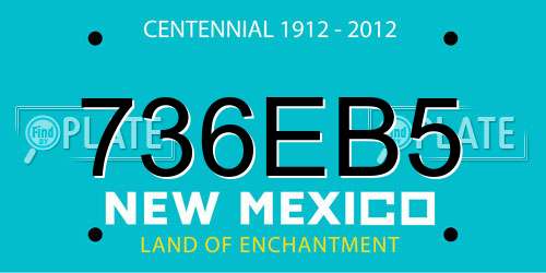 736EB5 New Mexico License Plate