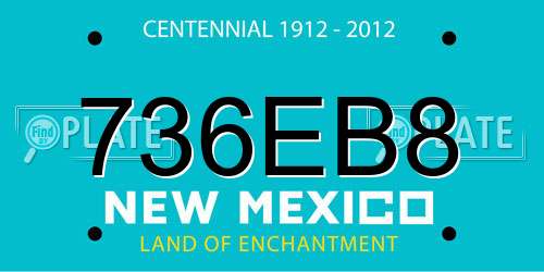 736EB8 New Mexico License Plate