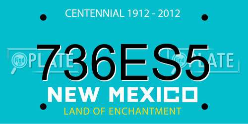 736ES5 New Mexico License Plate