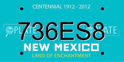 736ES8 New Mexico License Plate