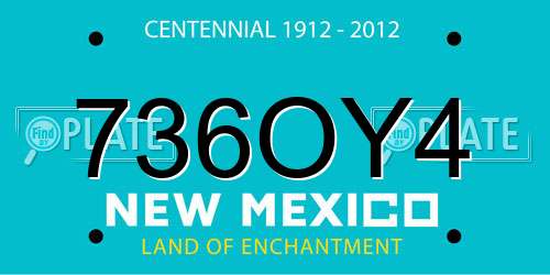 736OY4 New Mexico License Plate