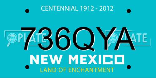 736QYA New Mexico License Plate