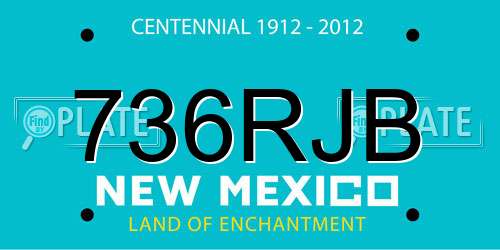736RJB New Mexico License Plate