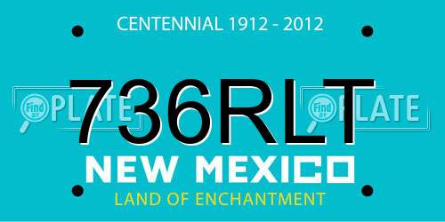 736RLT New Mexico License Plate