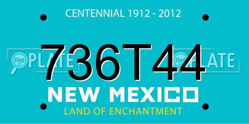 736T44 New Mexico License Plate