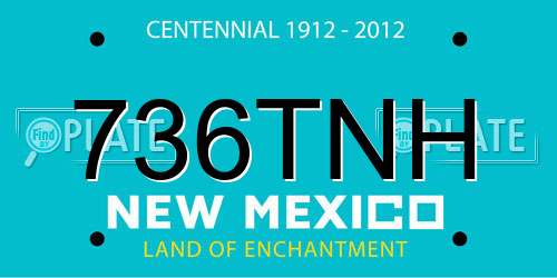 736TNH New Mexico License Plate