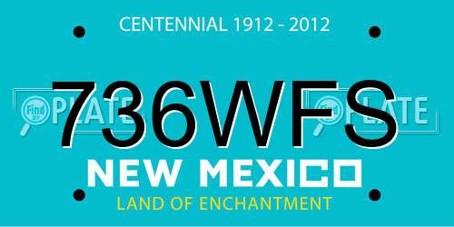 736WFS New Mexico License Plate