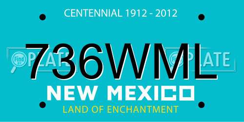736WML New Mexico License Plate