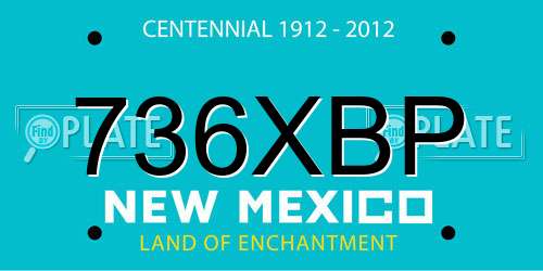 736XBP New Mexico License Plate