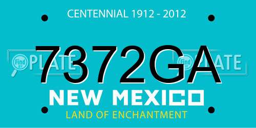 7372GA New Mexico License Plate