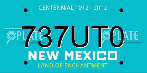 737UT0 New Mexico License Plate