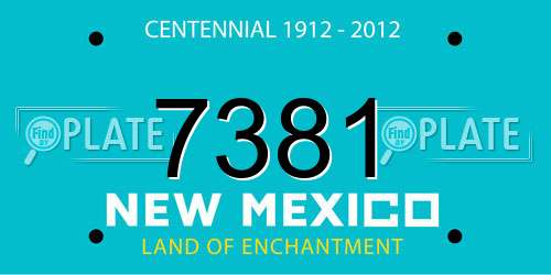 7381 New Mexico License Plate