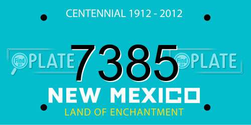 7385 New Mexico License Plate