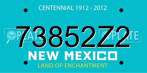 73852Z2 New Mexico License Plate