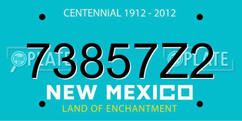 73857Z2 New Mexico License Plate