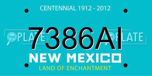 7386AI New Mexico License Plate