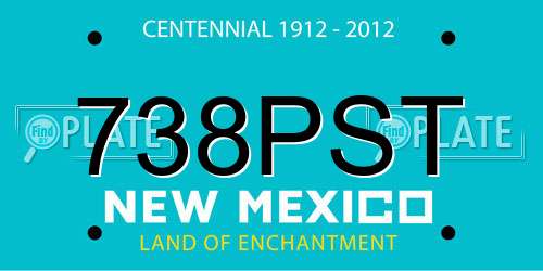 738PST New Mexico License Plate