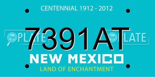 7391AT New Mexico License Plate