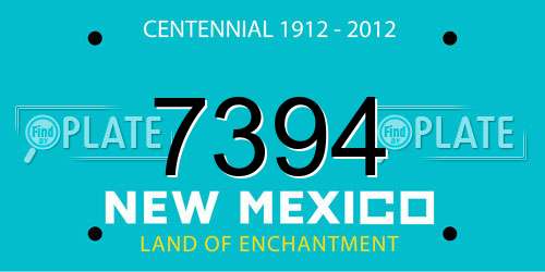 7394 New Mexico License Plate
