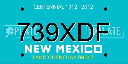 739XDF New Mexico License Plate