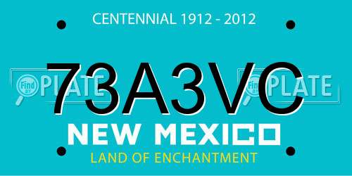 73A3VC New Mexico License Plate