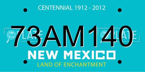 73AM140 New Mexico License Plate