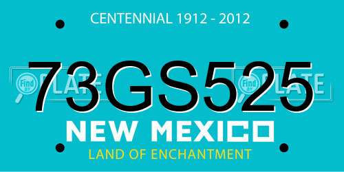 73GS525 New Mexico License Plate