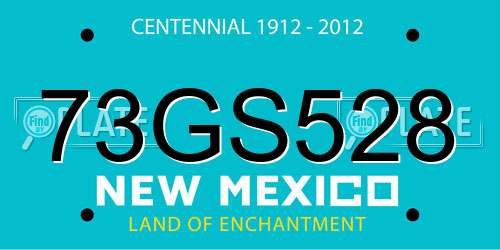 73GS528 New Mexico License Plate