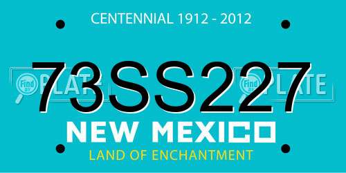 73SS227 New Mexico License Plate