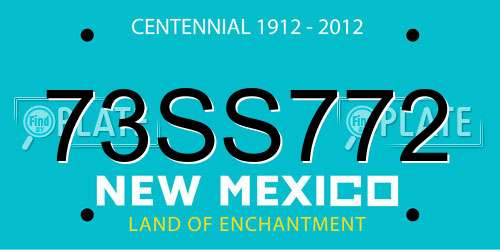 73SS772 New Mexico License Plate