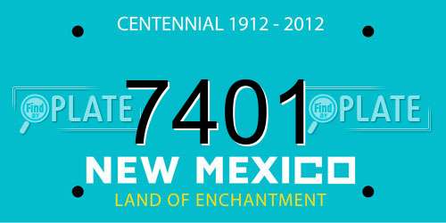 7401 New Mexico License Plate