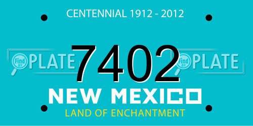 7402 New Mexico License Plate