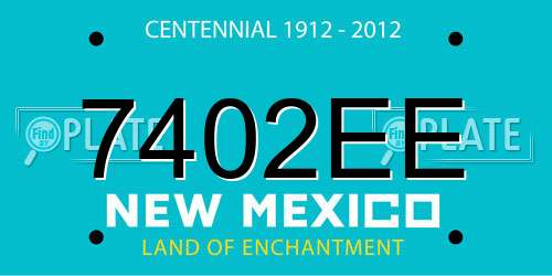 7402EE New Mexico License Plate
