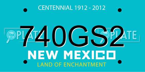 740GS2 New Mexico License Plate