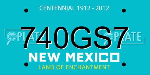 740GS7 New Mexico License Plate