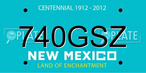 740GSZ New Mexico License Plate